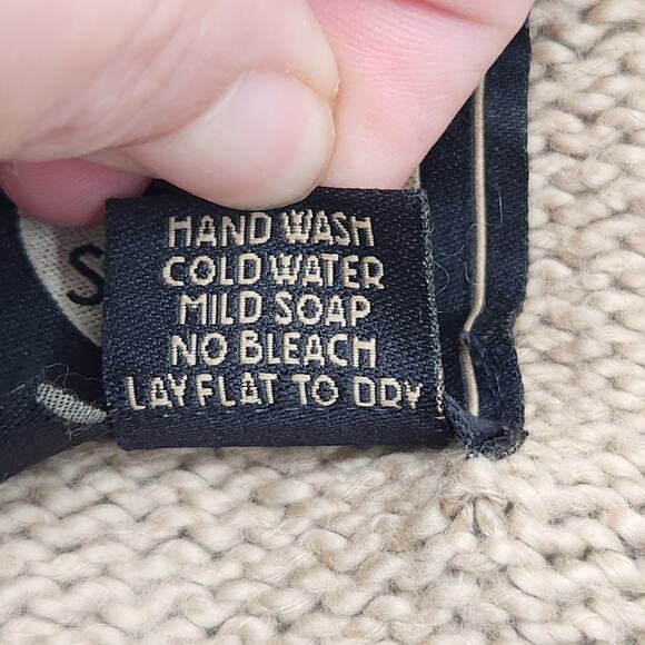 Planet Earth Sweaters Taupe Cotton Knit Star Hand Loom Sweater Women's M - Picture 3 of 6